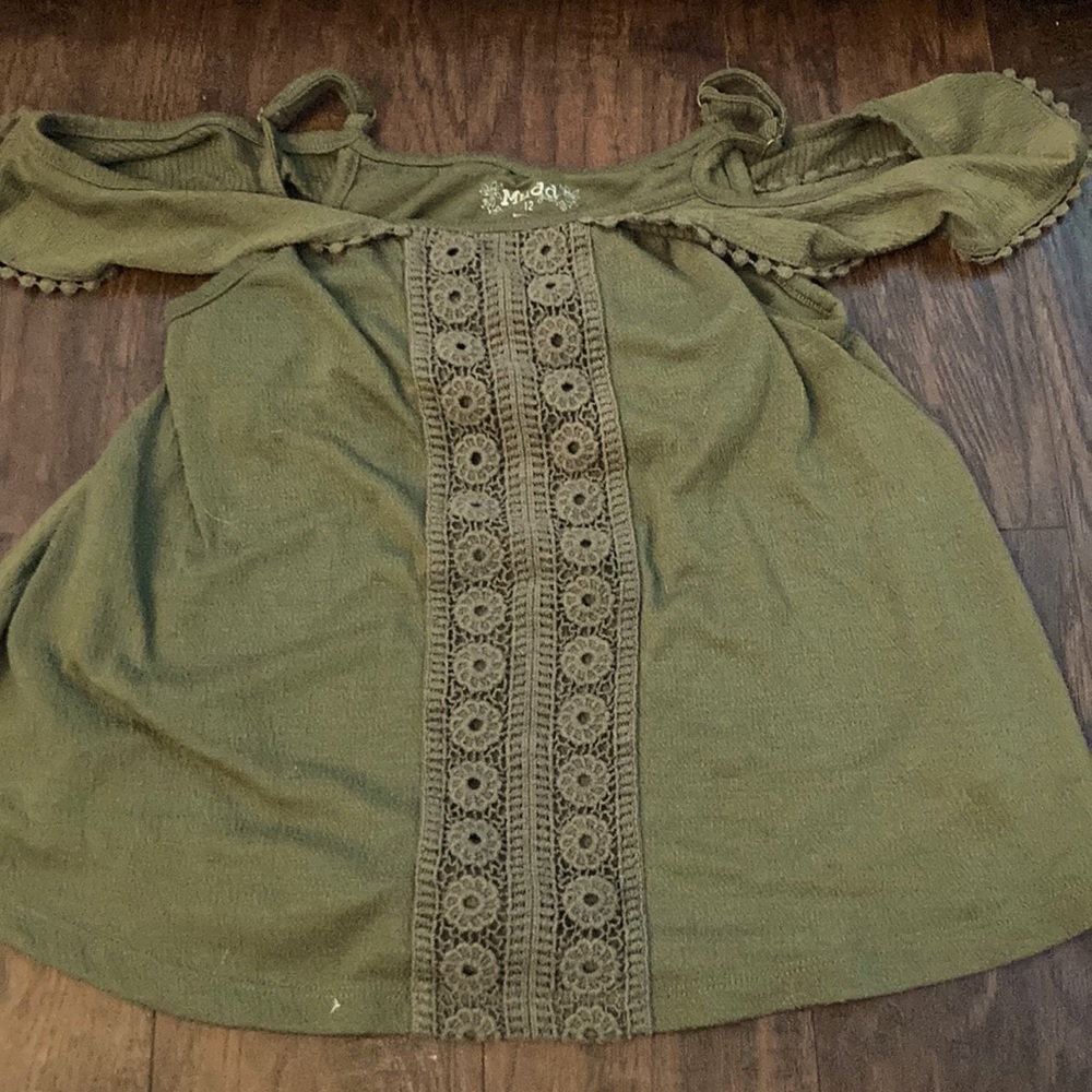navy green tank top off shoulder built in bra